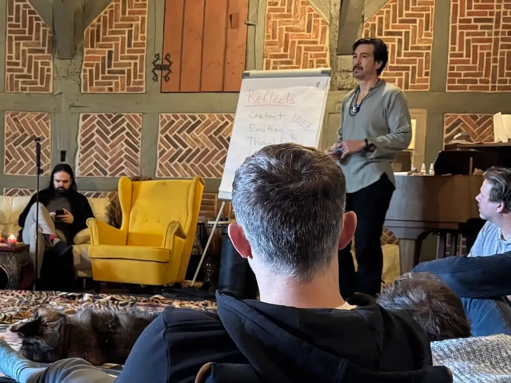 Transcendent Psychology teacher guiding a group in personal and spiritual development